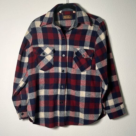 Vintage Eddie Bauer Wool Flannel Button Down Shirt - Picture 2 of 6